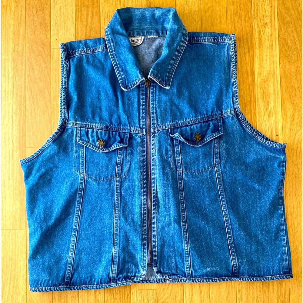 ST JULIAN Woman 100% Cotton Blue Denim Vest Size 14